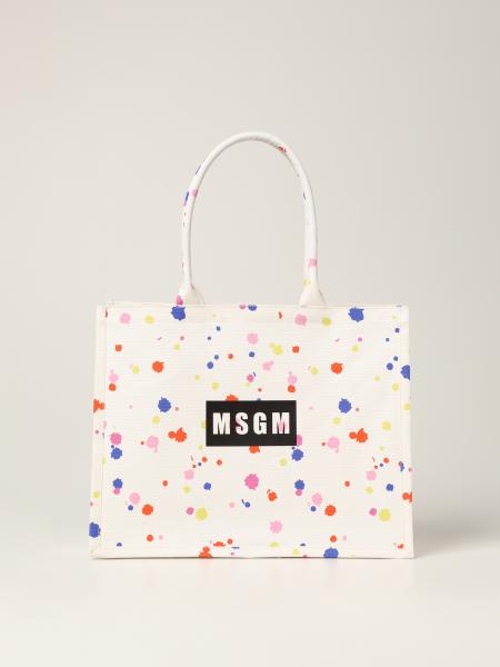 Msgm: Msgm bag in canvas with logo