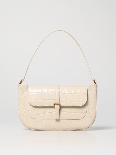 BY FAR: Miranda bag in crocodile print leather - Cream