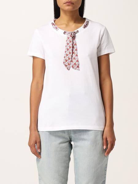 Liu Jo: Liu Jo cotton T-shirt with patterned ribbons