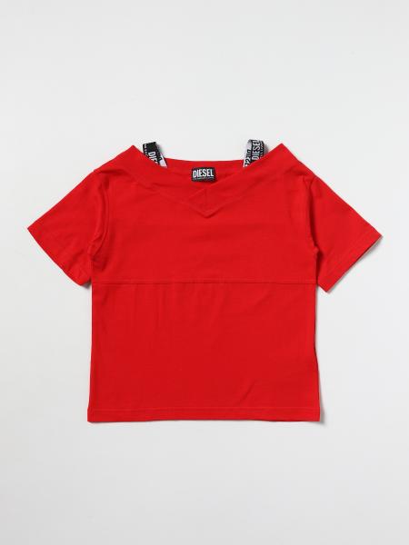 Diesel cotton T-shirt with branded straps