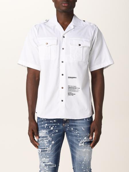 Camicie uomo: Camicia Dsquared2 a maniche corte con stampa logo