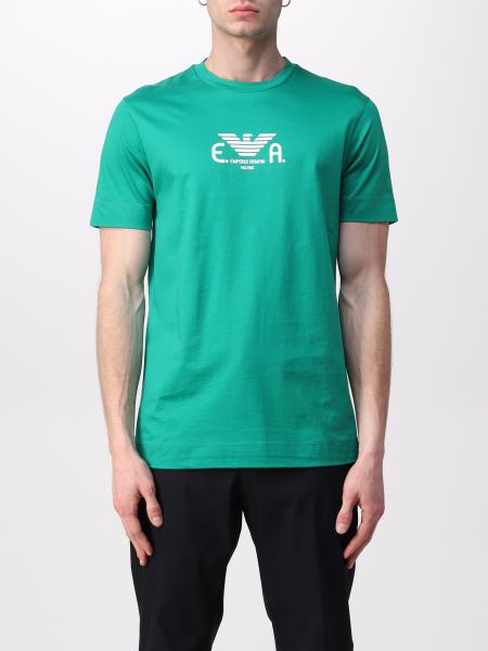 EMPORIO ARMANI: T-shirt with logo - Green | Emporio Armani t-shirt  3L1TFK1JSAZ online on 