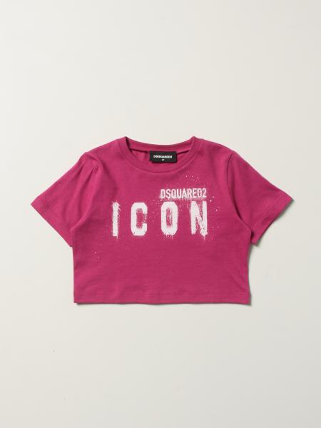Dsquared2 Junior cropped T-shirt with Icon logo