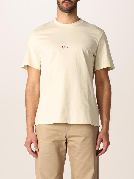 MSGM：Tシャツ メンズ - ベージュ | GIGLIO.COMオンラインのMsgm Tシャツ 3240MM163227298