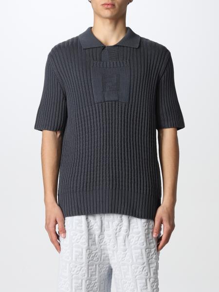 Fendi men: Fendi ribbed knit polo shirt