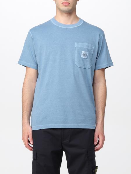 STONE ISLAND: T-shirt in cotton jersey - Blue 2 | Stone Island t-shirt ...