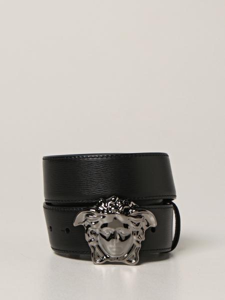 Versace men: Versace leather belt with Medusa