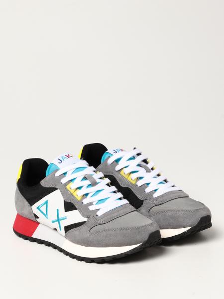 SUN 68: sneakers in suede and nylon - Grey | Sun 68 sneakers Z32116 ...