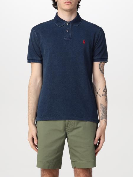 POLO RALPH LAUREN: polo shirt for man - Indigo | Polo Ralph Lauren polo ...