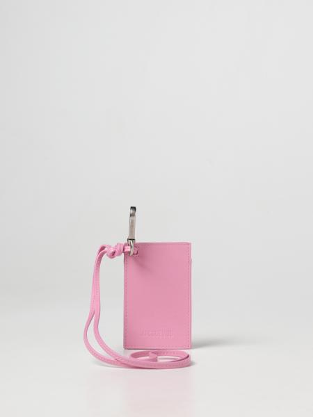 JACQUEMUS: Le Porte Frescu card holder in leather - Pink
