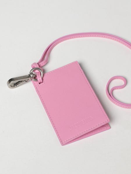 JACQUEMUS: Le Porte Frescu card holder in leather - Pink | Wallet 