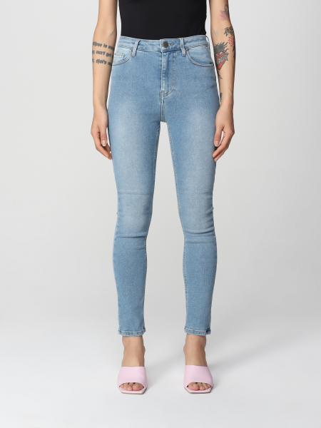 Twinset women: Twinset cropped jeans in washed denim