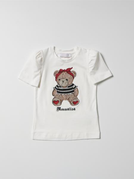 Monnalisa T-shirt with rhinestone bear