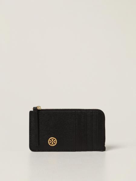 Tory Burch: Tory Burch credit card holder in saffiano leather