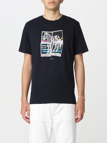 PS PAUL SMITH: cotton t-shirt with print - Navy | Ps Paul Smith t-shirt ...
