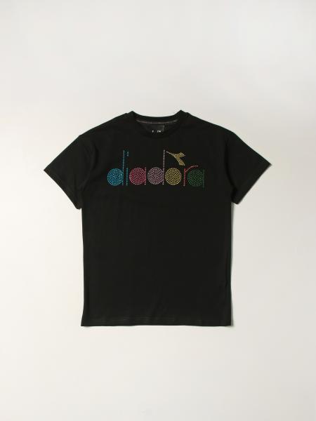 T-shirt Diadora con logo di strass