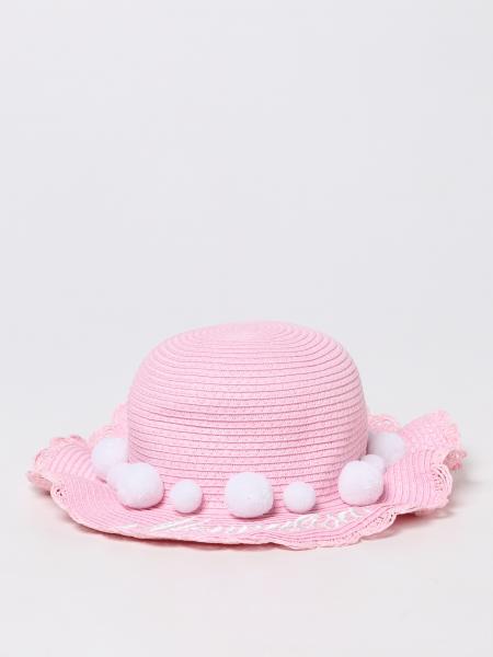 Monnalisa straw hat with pom pom