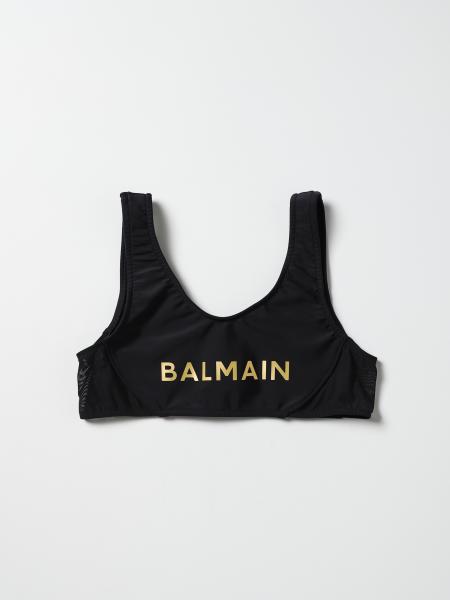 Balmain: Top cropped Balmain in nylon