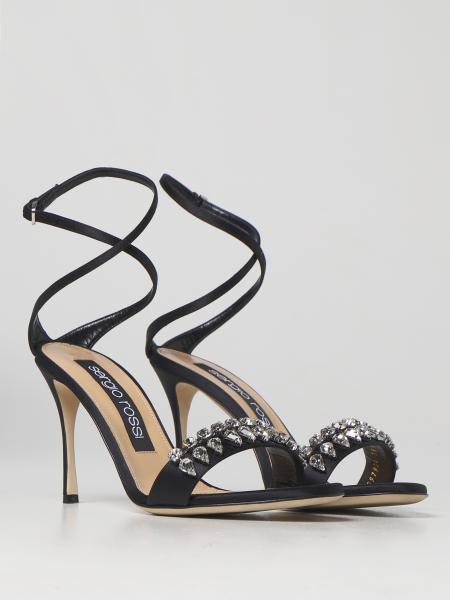 SERGIO ROSSI: Godiva satin sandals - Black | Sergio Rossi heeled