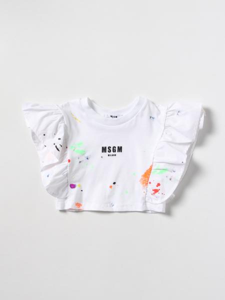 Msgm Kids cropped t-shirt with mini logo