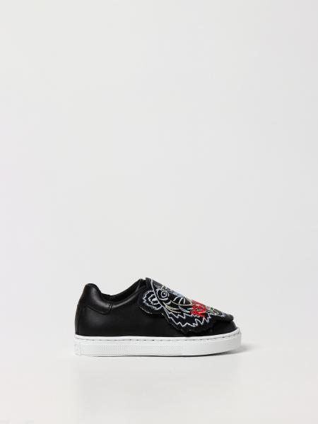 Kenzo Junior leather sneakers with tiger