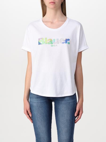 Blauer women: Blauer cotton t-shirt with logo