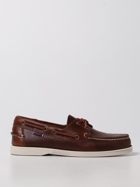 SEBAGO: Portland moccasin in smooth leather - Brown | Sebago loafers ...