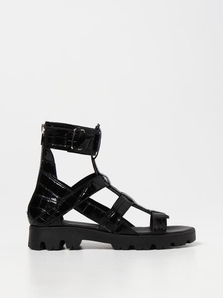 Balmain croco-print leather sandals