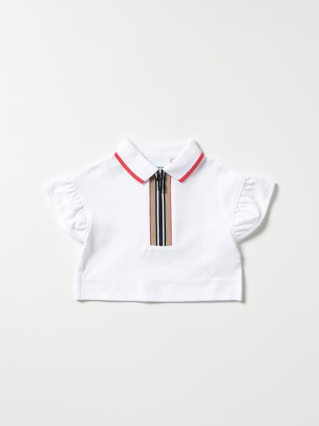 Polo cropped Burberry in cotone