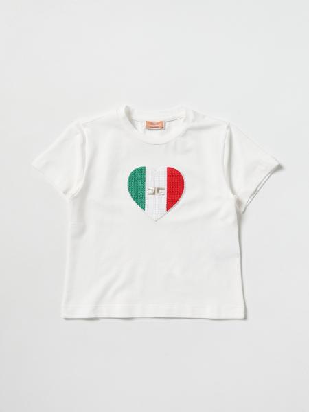 Elisabetta Franchi T-shirt with tricolour heart