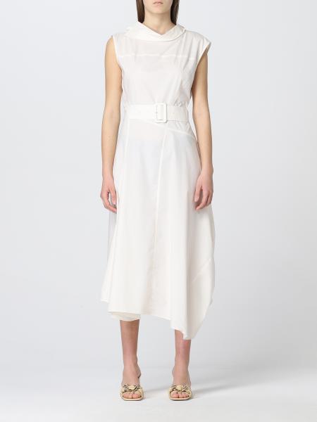 ACTITUDE TWINSET: Twinset-Actitude asymmetrical midi dress - Cream ...