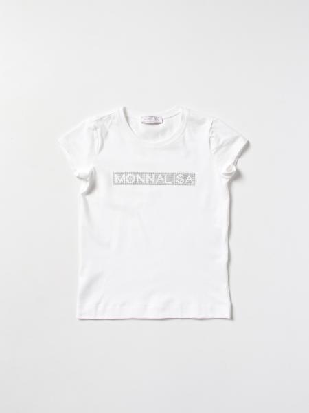 Monnalisa T-shirt with rhinestone logo