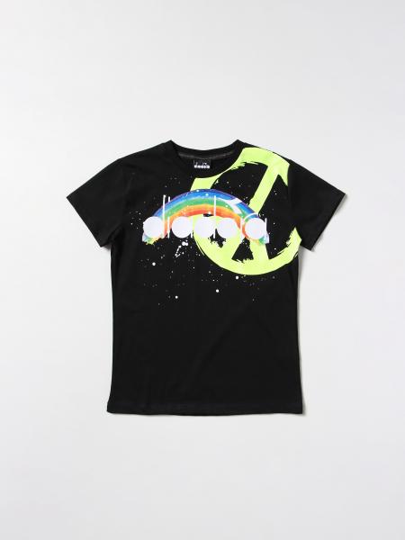 T-shirt Diadora con stampa logo arcobaleno