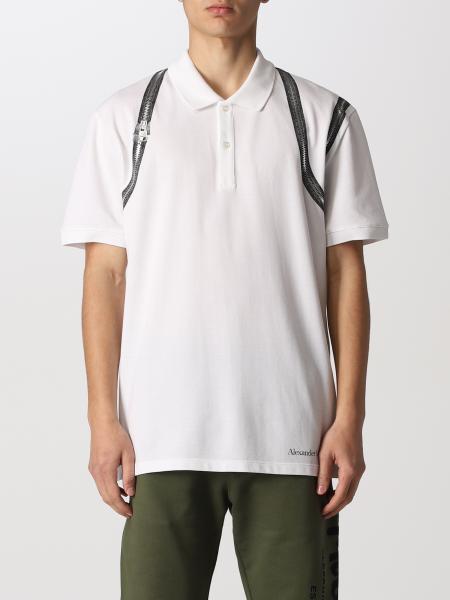 ALEXANDER MCQUEEN: polo t-shirt with print - White | Alexander Mcqueen ...