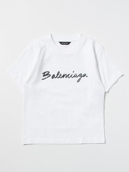BALENCIAGA: cotton t-shirt with logo - White | Balenciaga t-shirt ...