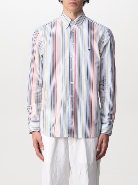 Camicia Etro in cotone a righe con logo