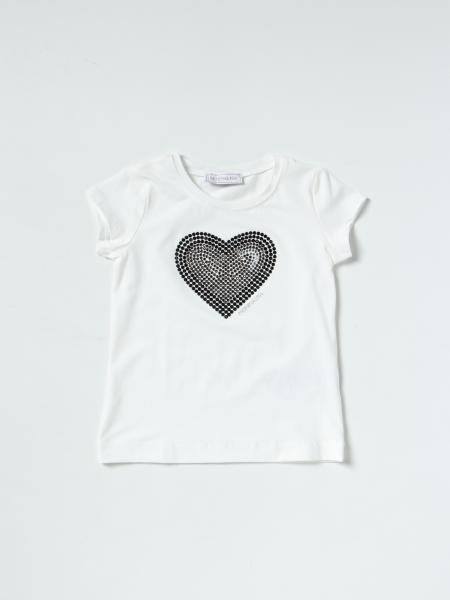 Monnalisa T-shirt with rhinestone heart