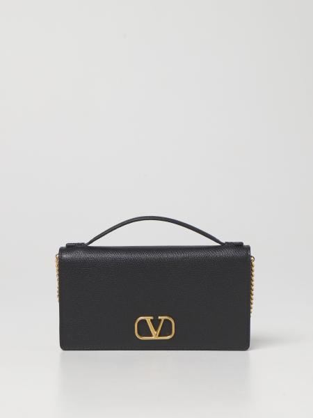Valentino Garavani wallet on chain grained leather bag
