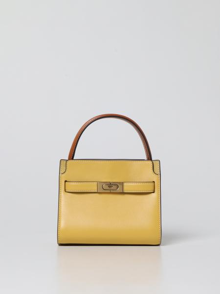 TORY BURCH: Petite Double Lee Radziwill bag in smooth leather and suede -  Yellow | Tory Burch mini bag 88302 online on 