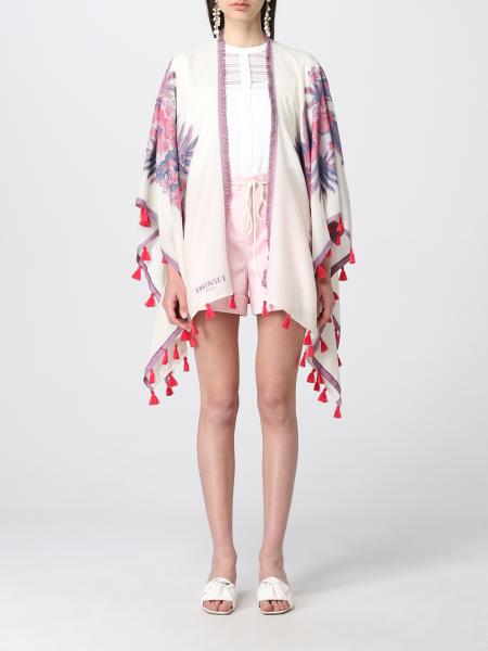 Twinset cape scarf with floral pattern