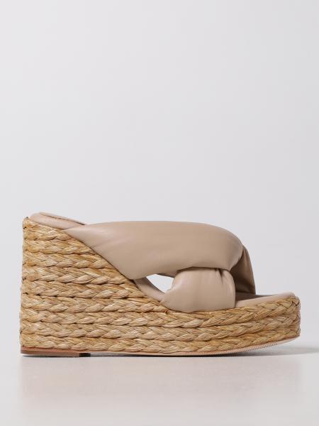 Ciane Paloma Barcelò wedge sandals in raffia and nappa