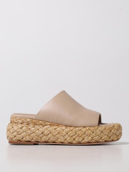 Ria Paloma Barcelò platform sandals in raffia and leather