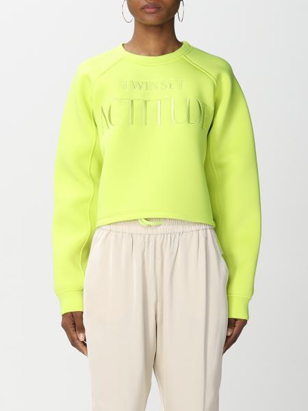 Twinset-Actitude cropped jumper with embroidered logo