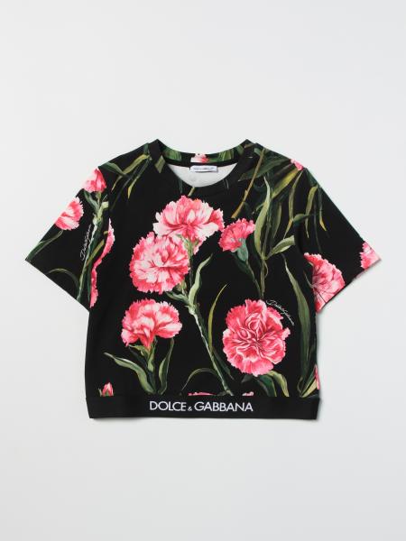 T-shirt bambina: T-shirt Dolce & Gabbana a fantasia di rose