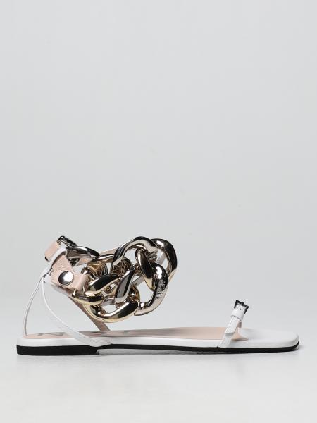 N ° 21 flat sandal in leather with maxi chain