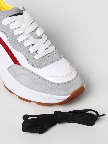 DSQUARED2: Slash sneakers in fabric and suede - White | Sneakers 