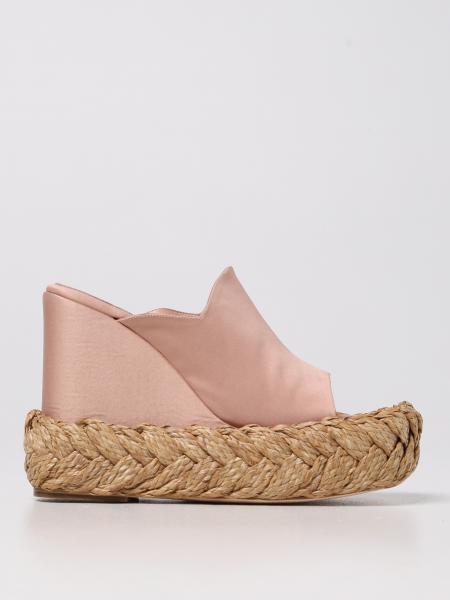 Livy Paloma Barcelò wedge mules in raffia and leather