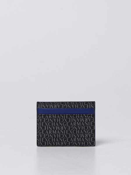 ARMANI EXCHANGE: credit card holder in monogram canvas - Black | Armani  Exchange wallet 958053CC831 online on 