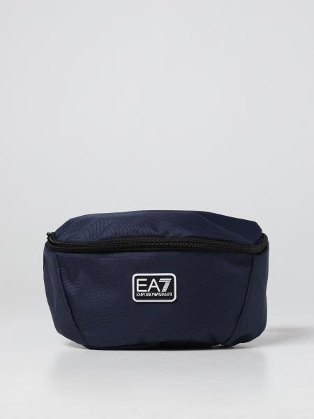 Ea7 pouch in technical fabric with logo