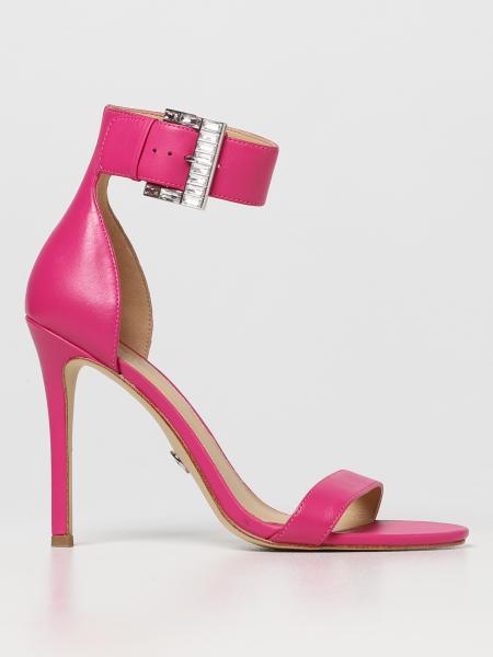 MICHAEL KORS: Michael leather heeled sandals - Fuchsia | Michael Kors ...